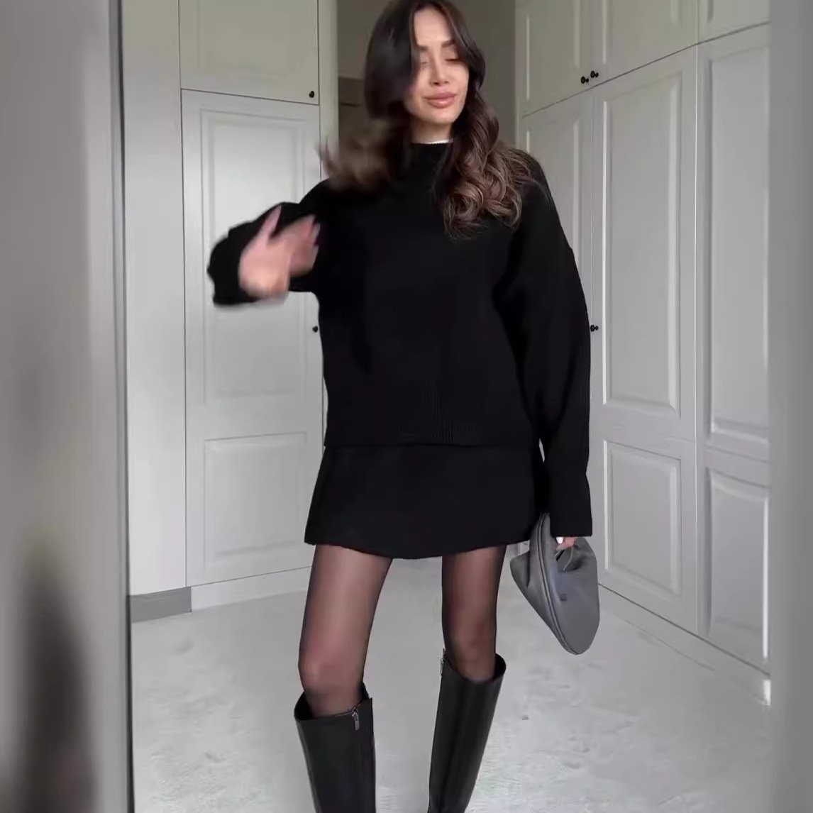 Agnese Sbarra™ Dzianinowy garnitur (góra + spódnica)