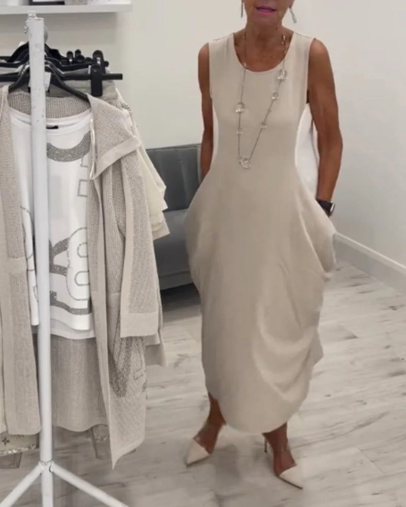Beata Leuzzi™ Prosta sukienka z kieszeniami