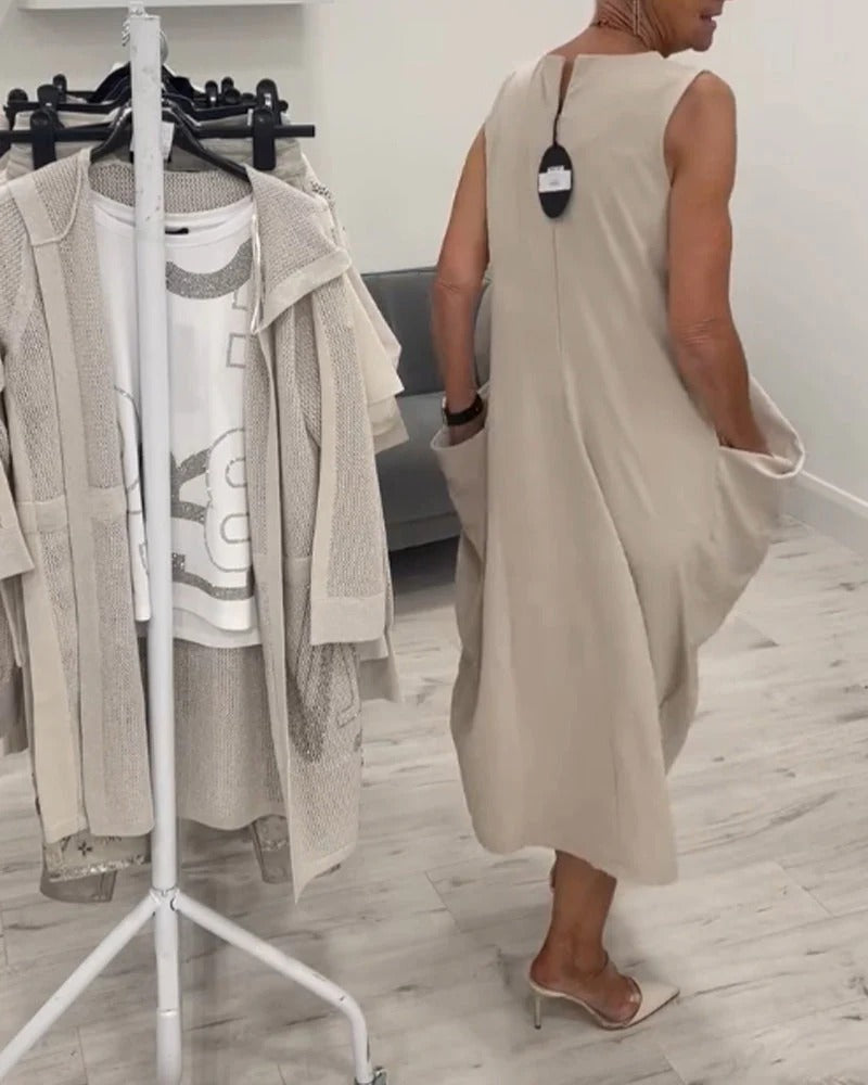 Beata Leuzzi™ Prosta sukienka z kieszeniami