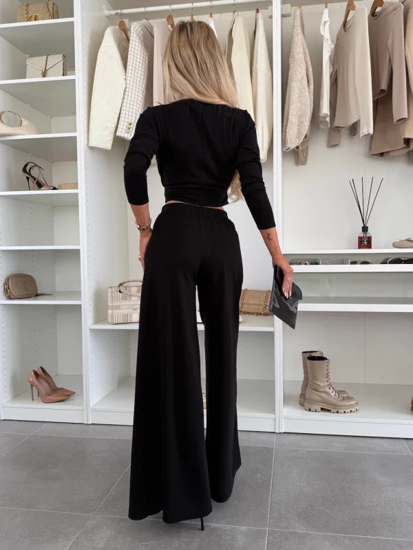 Komplet Michela Farina™ Crop Top – okrągły dekolt i elastyczna talia