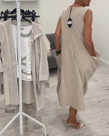 Beata Leuzzi™ Prosta sukienka z kieszeniami