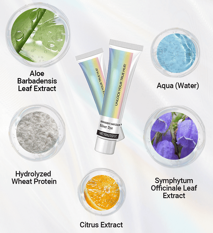 Biodye™ Srebrna farba do włosów 2 w 1 z ekstraktem z naturalnych esencji