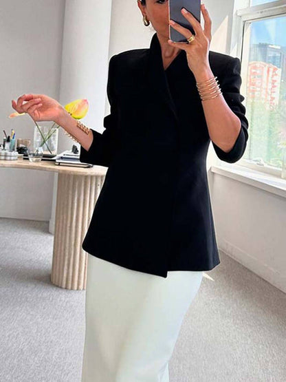 Delfina Bastone™ Elegancka marynarka zapinana na jeden guzik