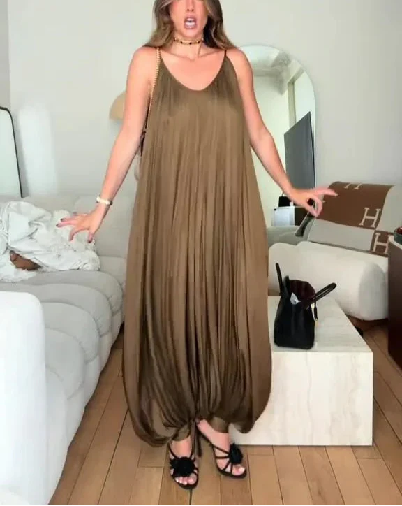 Dina Tesauro™ Kombinezon plisowany na cienkich ramiączkach