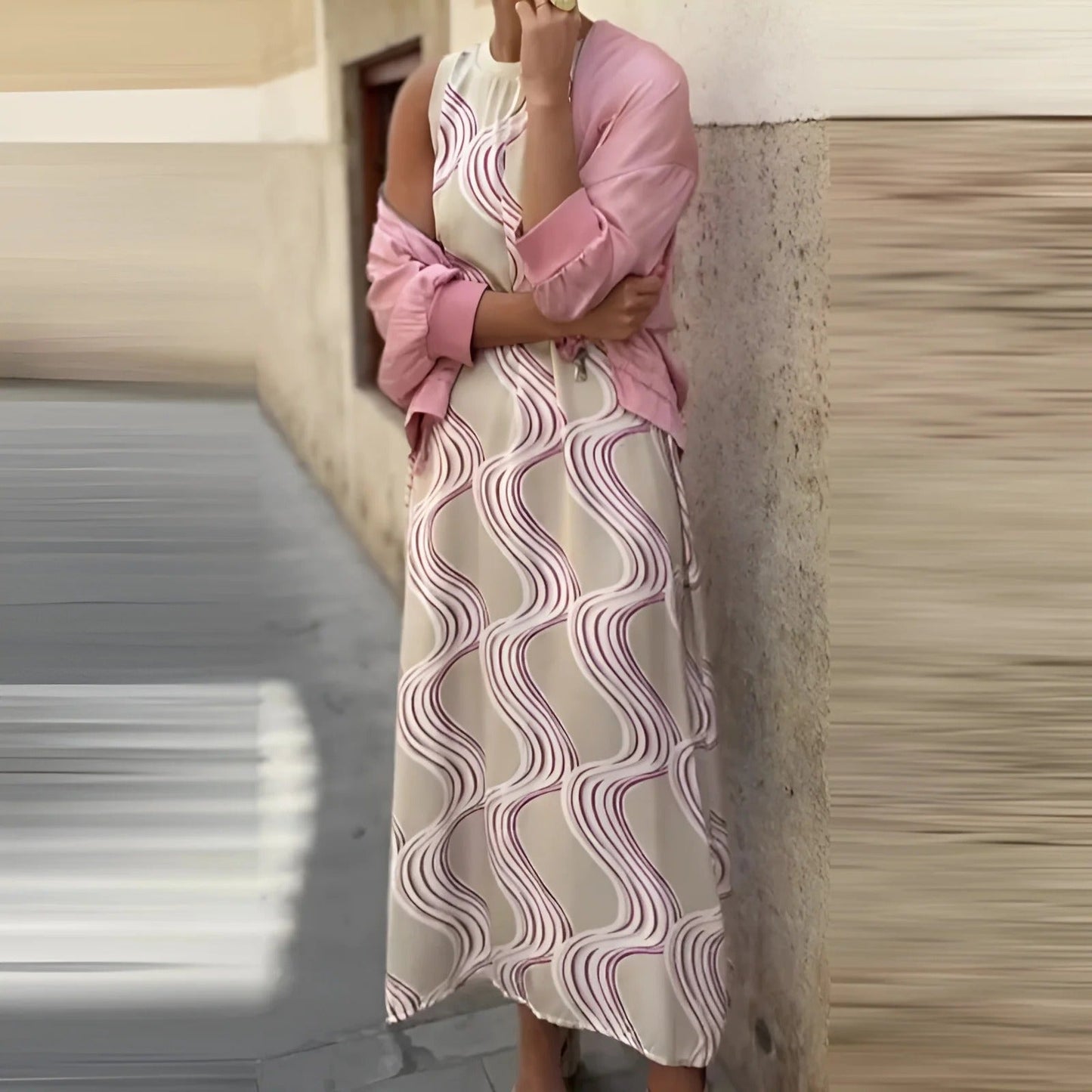 Maruta Fabrizi™ Damska sukienka maxi bez rękawów i kopertowy dekolt