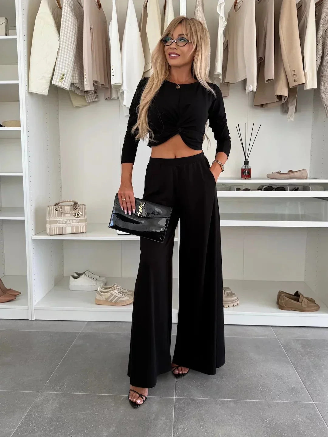 Komplet Michela Farina™ Crop Top – okrągły dekolt i elastyczna talia