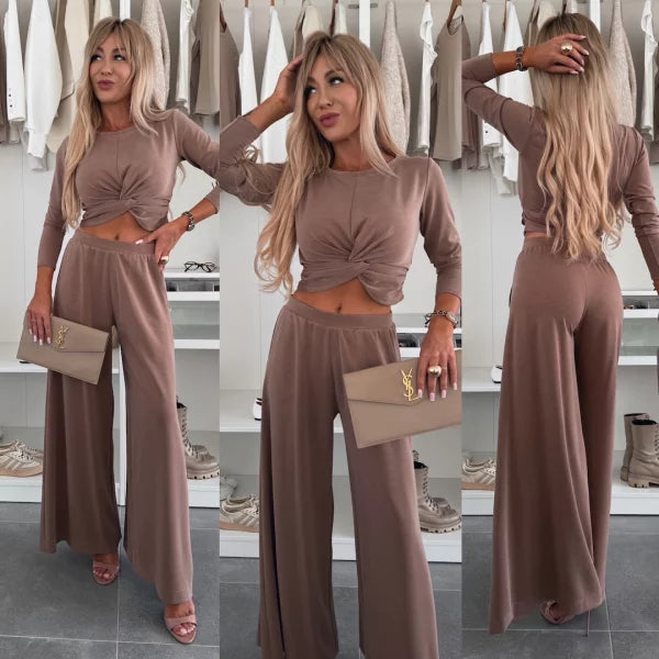 Komplet Michela Farina™ Crop Top – okrągły dekolt i elastyczna talia